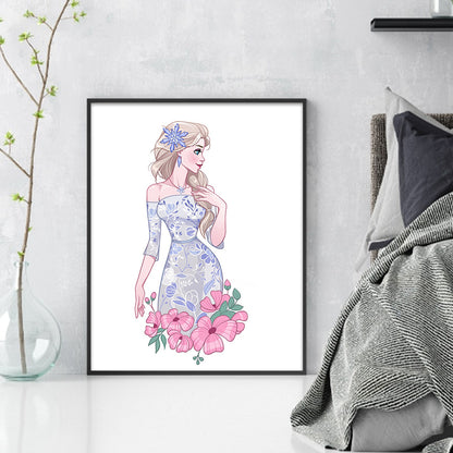 Queen Elsa - 11CT Stamped Cross Stitch 40*50CM