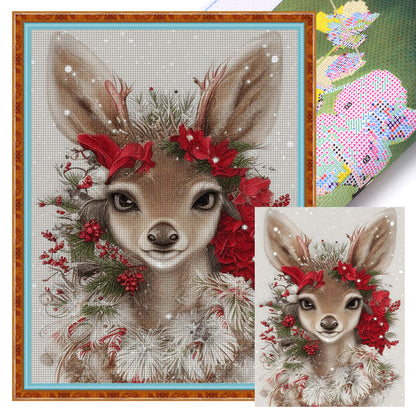 Christmas Deer - 11CT Stamped Cross Stitch 40*55CM