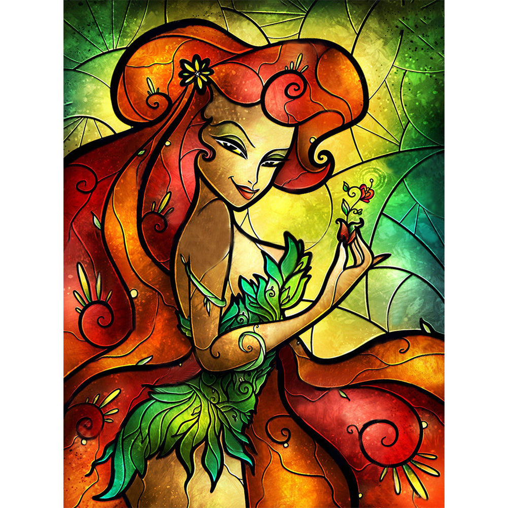 Glass Painting-Elf Girl - 11CT Stamped Cross Stitch 50*65CM