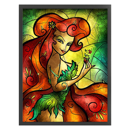 Glass Painting-Elf Girl - 11CT Stamped Cross Stitch 50*65CM