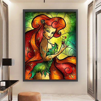 Glass Painting-Elf Girl - 11CT Stamped Cross Stitch 50*65CM