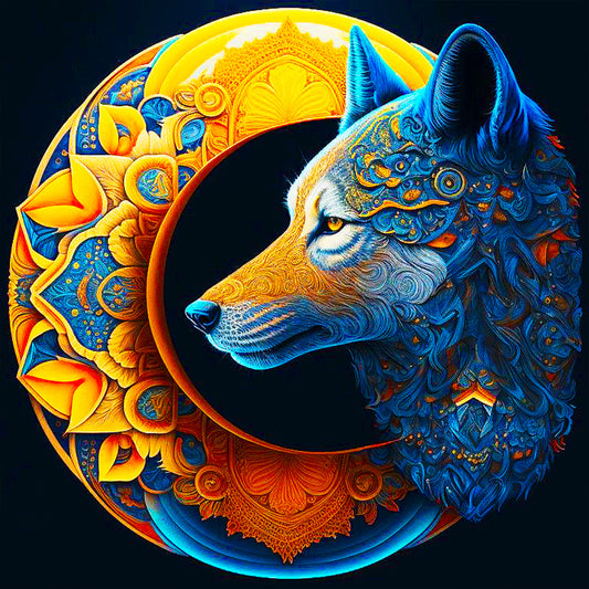 Crescent And Wolf - Full Round Drill Diamond Painting 50*50CM