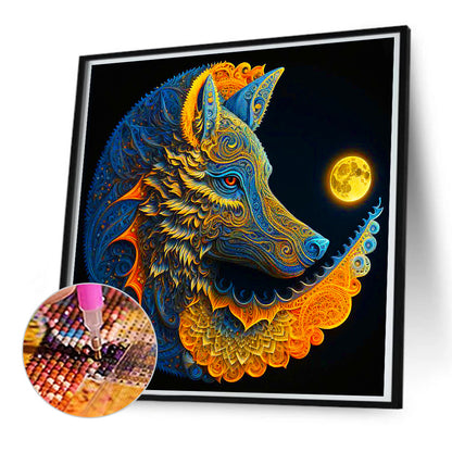 Moon And Wolf - Full Round Drill Diamond Painting 50*50CM