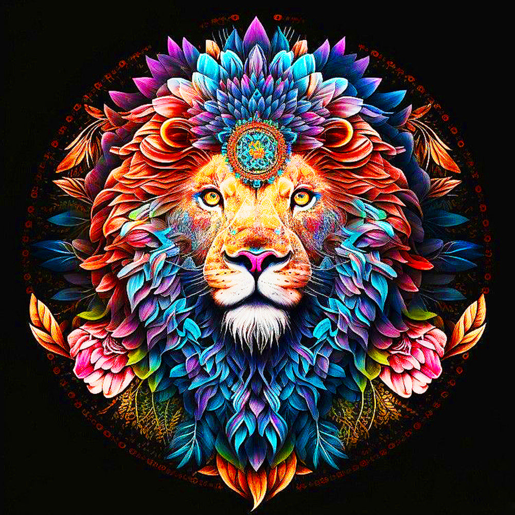 Lion - Full Round Drill Diamond Painting 50*50CM