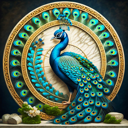 Peacock Disc - Full Round Drill Diamond Painting 50*50CM