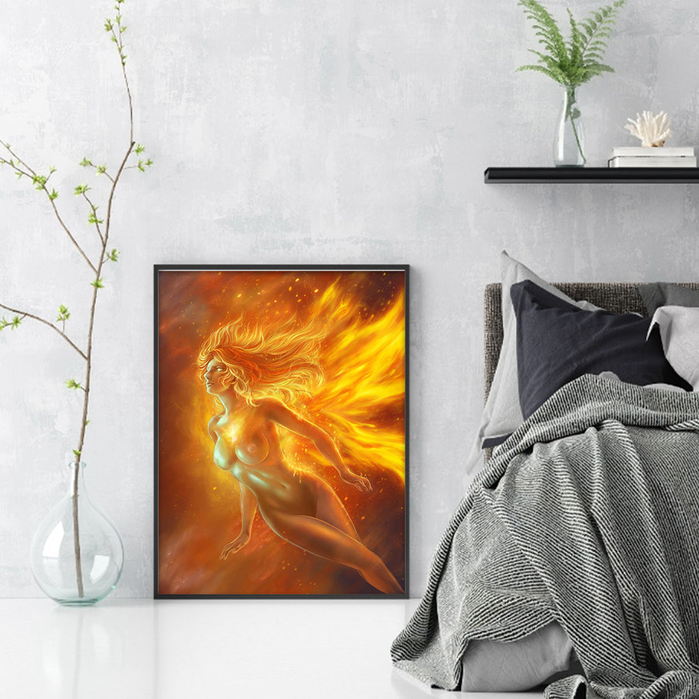 Goddess Of Fire - 11CT Stamped Cross Stitch 40*56CM