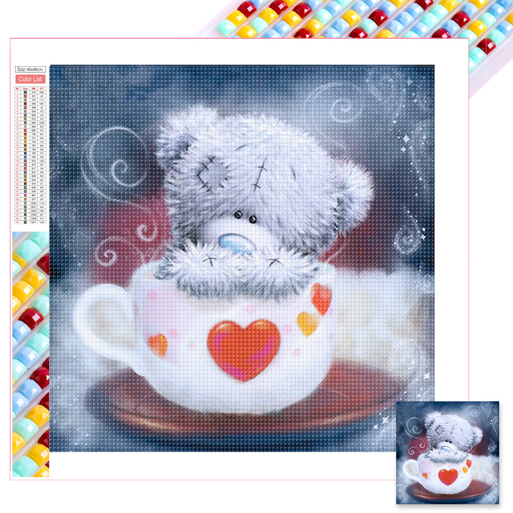 Bear In Cup - Full Square Drill Diamond Painting 40*40CM