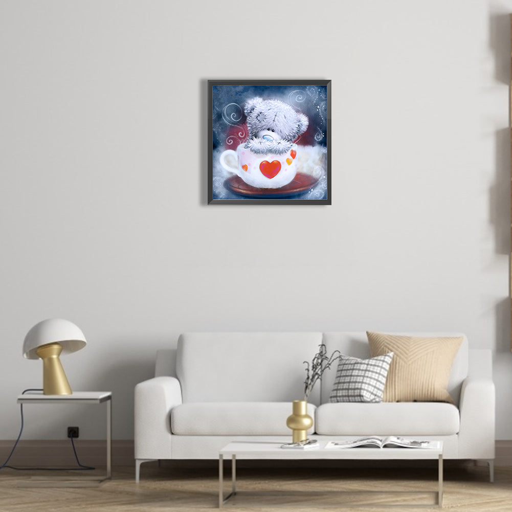 Bear In Cup - Full Square Drill Diamond Painting 40*40CM