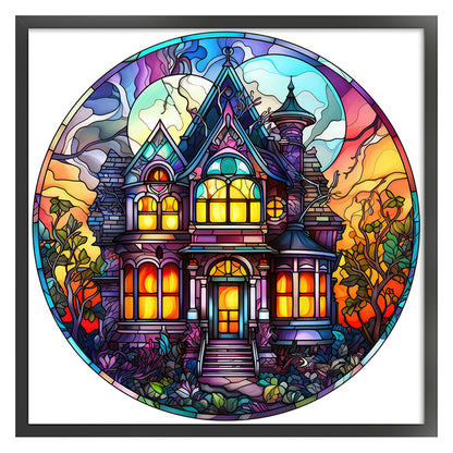 Glass Painting-Halloween Castle - 11CT Counted Cross Stitch 40*40CM