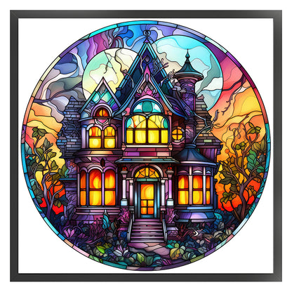 Glass Painting-Halloween Castle - 11CT Counted Cross Stitch 40*40CM