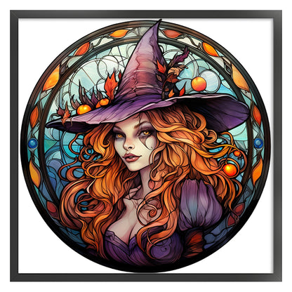 Glass Painting-Halloween Witch - 11CT Counted Cross Stitch 40*40CM