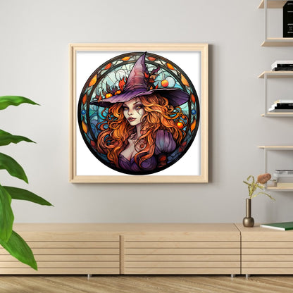 Glass Painting-Halloween Witch - 11CT Counted Cross Stitch 40*40CM