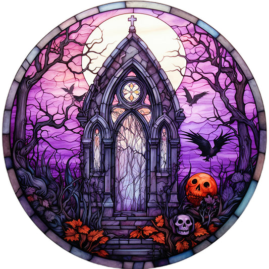 Glass Painting-Halloween Castle - 11CT Counted Cross Stitch 40*40CM