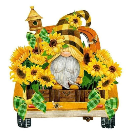 Sunflower Gnome - Full Round Drill Diamond Painting 30*30CM