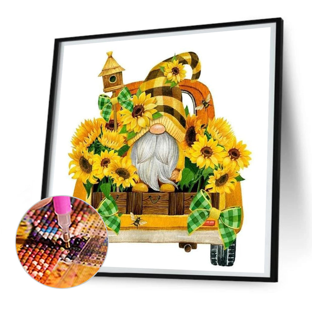 Sunflower Gnome - Full Round Drill Diamond Painting 30*30CM