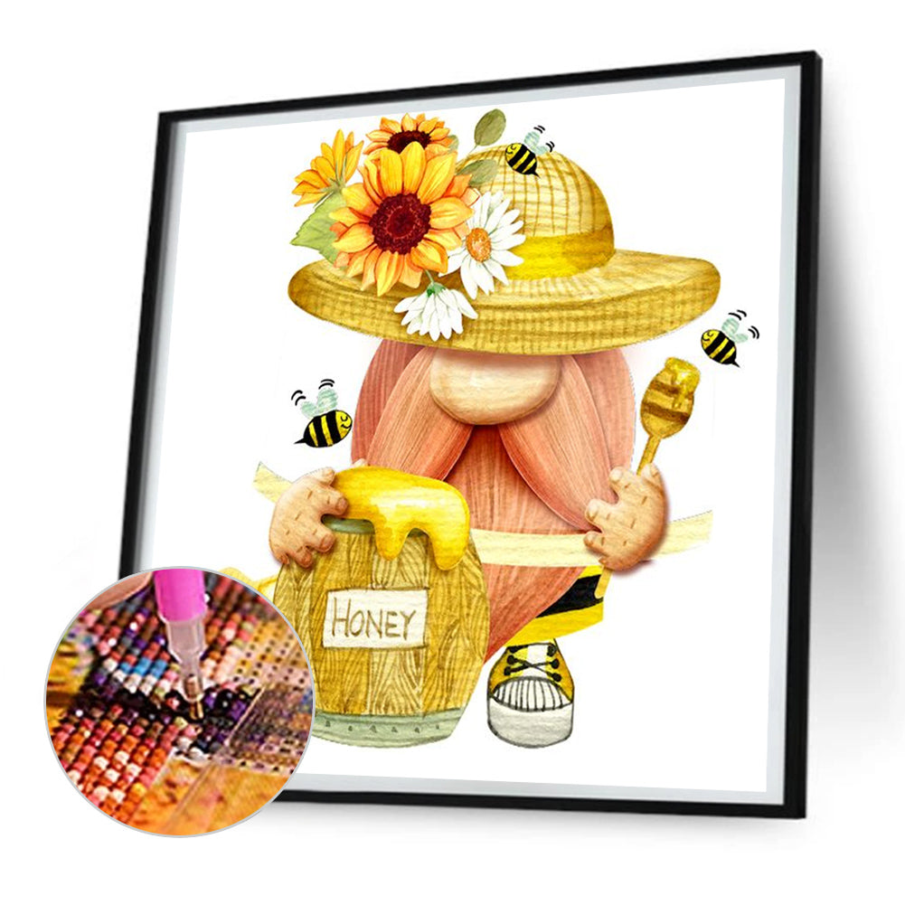 Sunflower Gnome - Full Round Drill Diamond Painting 30*30CM
