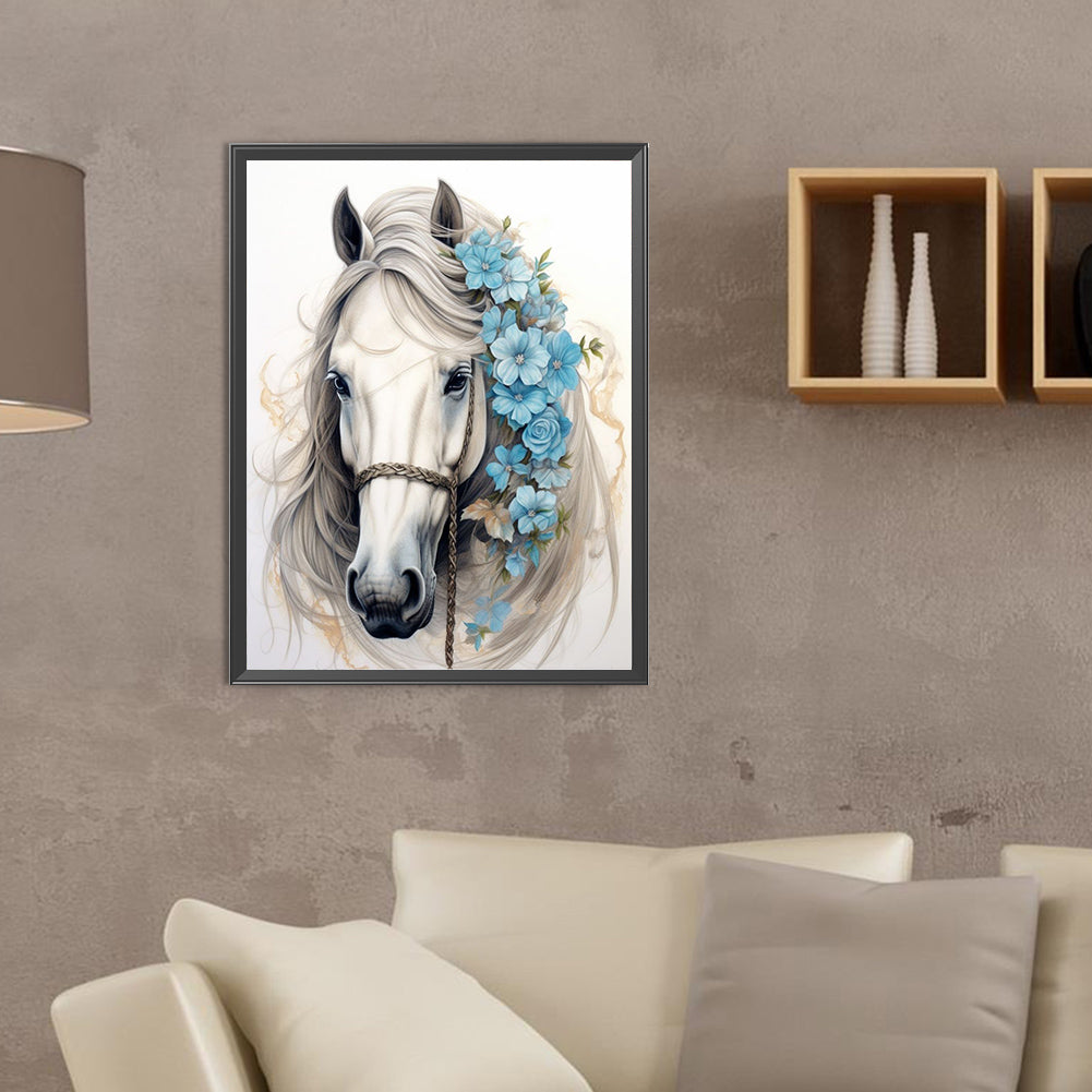White Horse - Full Round Drill Diamond Painting 30*40CM