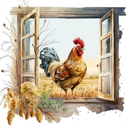 Manor Chicken Coop - 11CT Stamped Cross Stitch 50*50CM