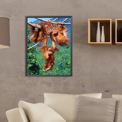 Monkey Paradise - Full Round Drill Diamond Painting 30*40CM