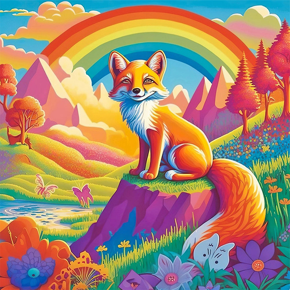 Fox And Rainbow - Full Round Drill Diamond Painting 40*40CM