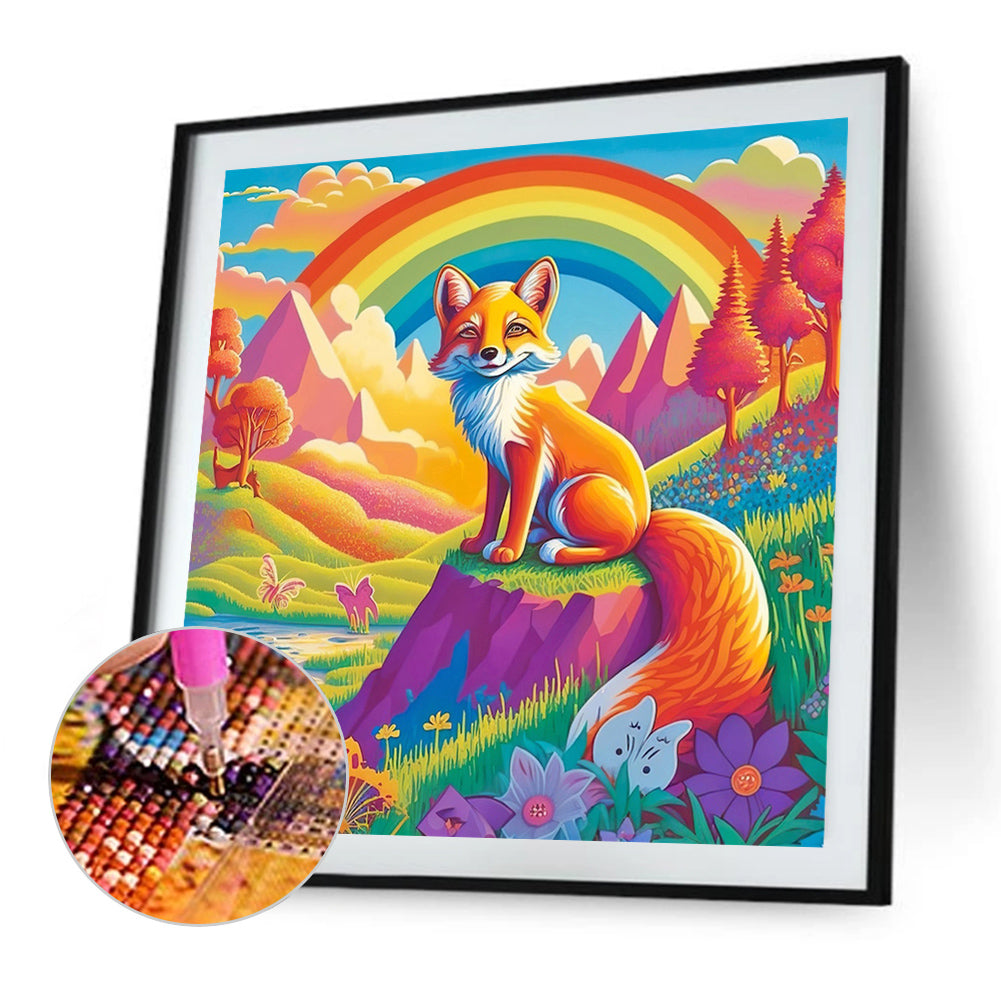 Fox And Rainbow - Full Round Drill Diamond Painting 40*40CM