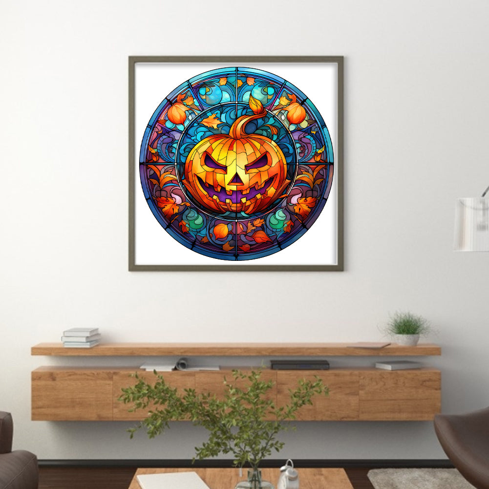 Glass Painting-Pumpkin - 11CT Stamped Cross Stitch 40*40CM