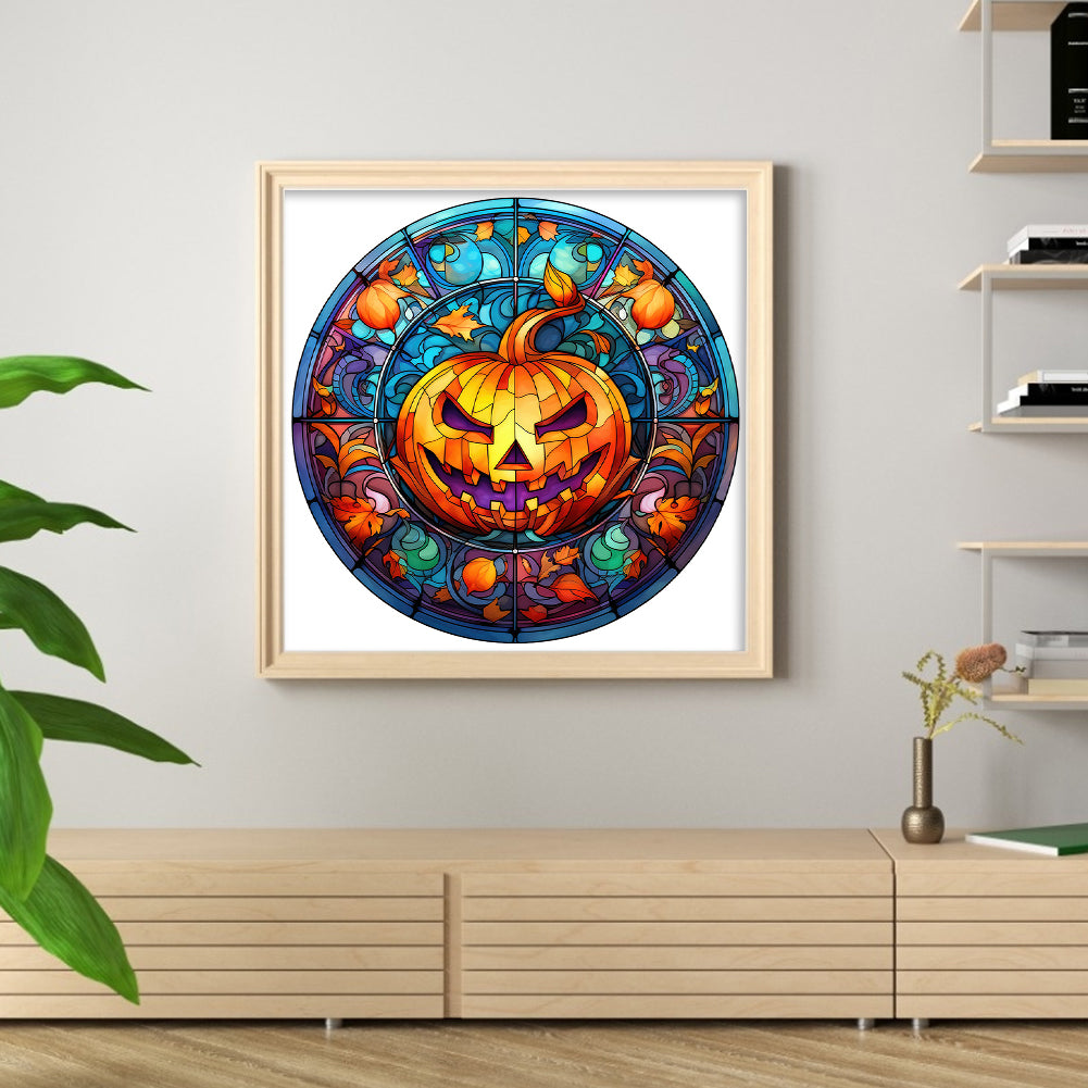 Glass Painting-Pumpkin - 11CT Stamped Cross Stitch 40*40CM