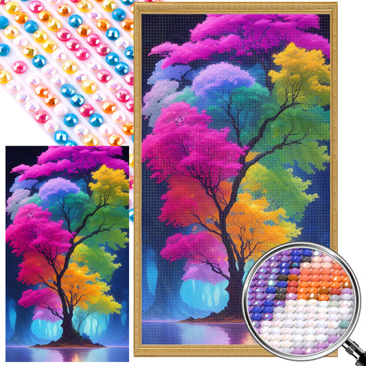 Color Tree - Full AB Round Drill Diamond Painting 40*70CM