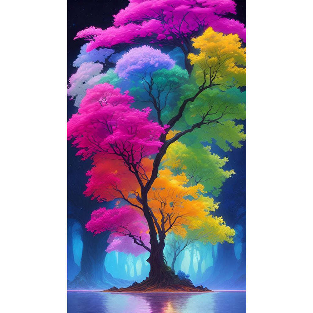 Color Tree - Full AB Round Drill Diamond Painting 40*70CM