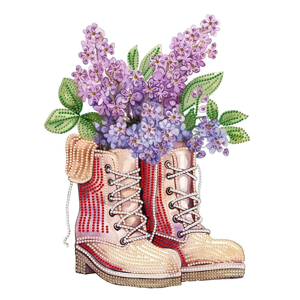 Flower Boots - Special Shaped Drill Diamond Painting 30*40CM