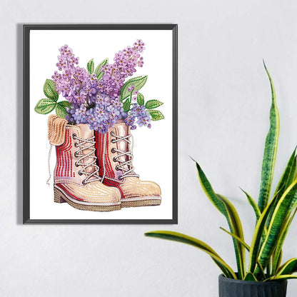 Flower Boots - Special Shaped Drill Diamond Painting 30*40CM