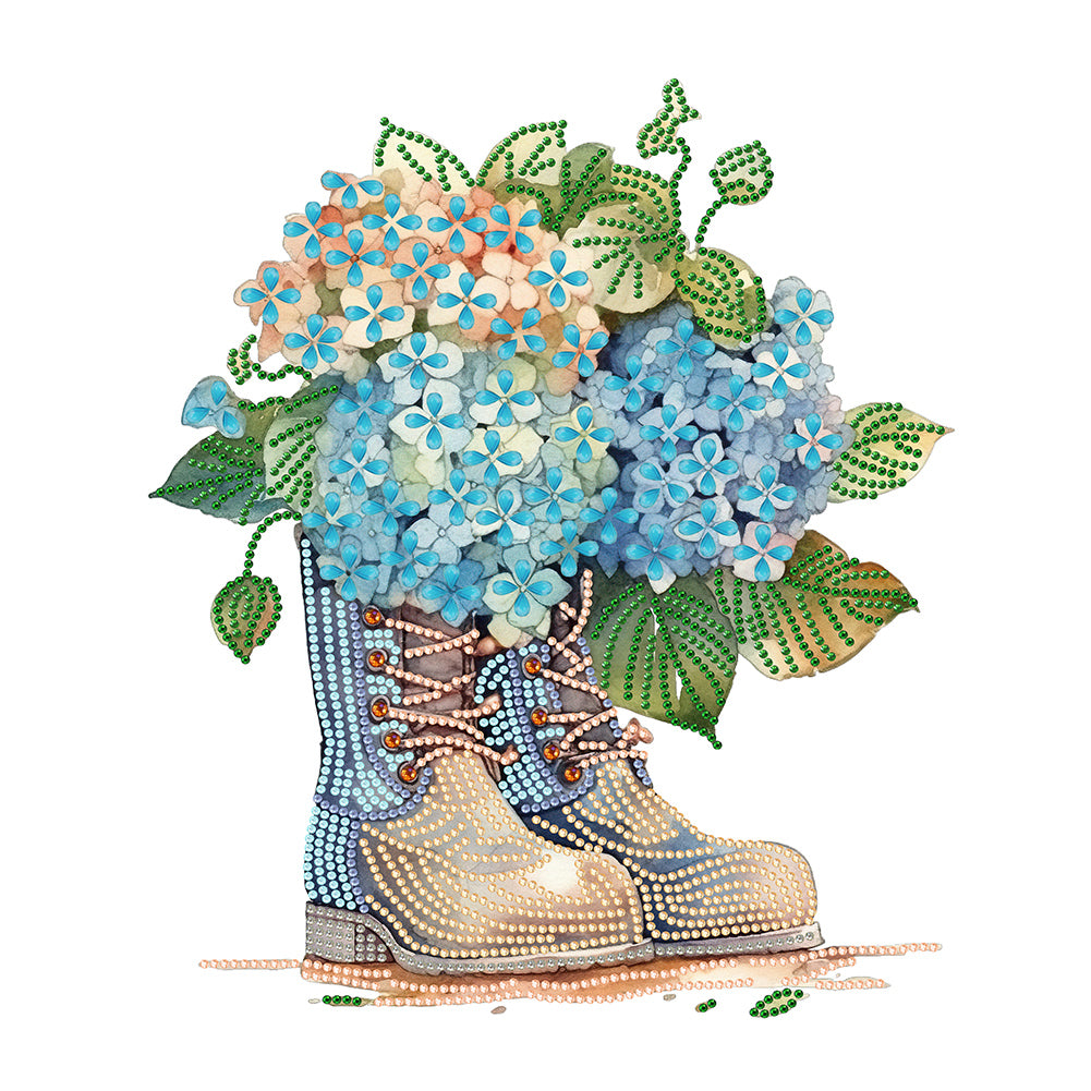 Flower Boots - Special Shaped Drill Diamond Painting 30*40CM