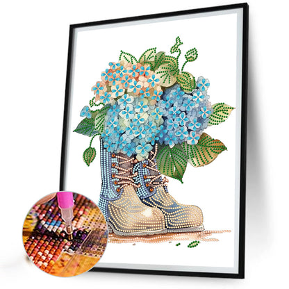 Flower Boots - Special Shaped Drill Diamond Painting 30*40CM