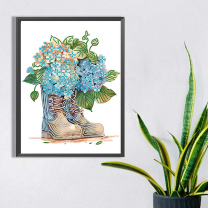 Flower Boots - Special Shaped Drill Diamond Painting 30*40CM