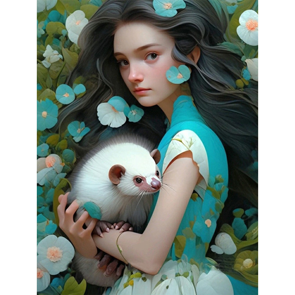 Animal Woman - Full Round Drill Diamond Painting 30*40CM