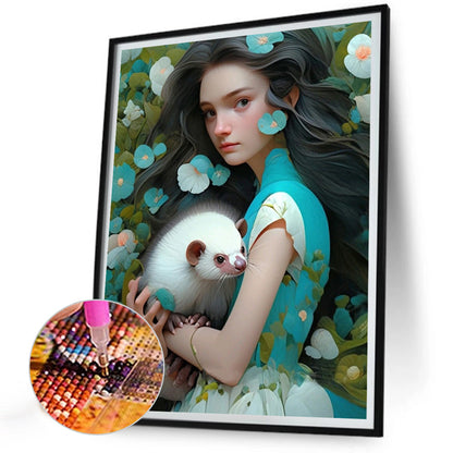 Animal Woman - Full Round Drill Diamond Painting 30*40CM