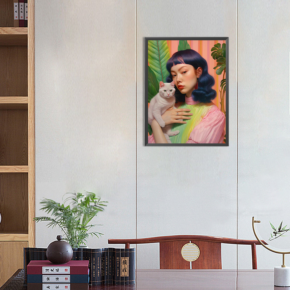Animal Woman - Full Round Drill Diamond Painting 30*40CM