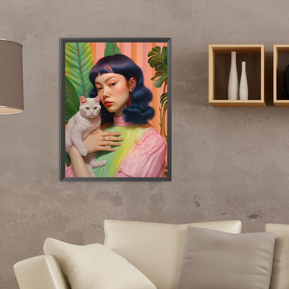 Animal Woman - Full Round Drill Diamond Painting 30*40CM