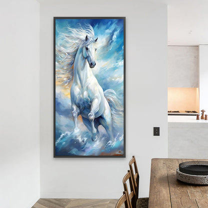 Running White Snow Horse - Full Square Drill Diamond Painting 40*80CM