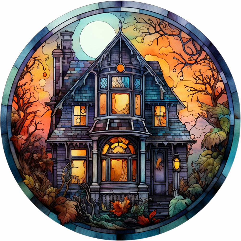 Halloween Horror Atmosphere Glass Painting - Full Round Drill Diamond Painting 30*30CM