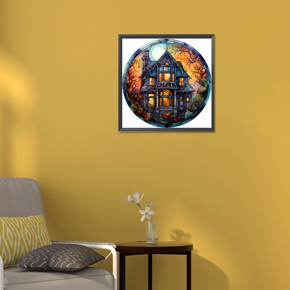 Halloween Horror Atmosphere Glass Painting - Full Round Drill Diamond Painting 30*30CM