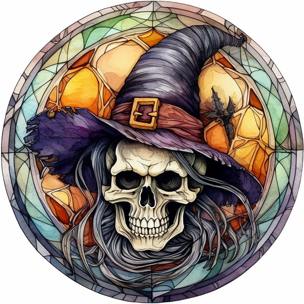 Halloween Horror Atmosphere Glass Painting - Full Round Drill Diamond Painting 30*30CM