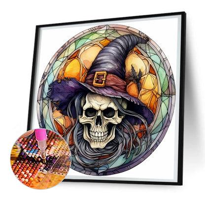 Halloween Horror Atmosphere Glass Painting - Full Round Drill Diamond Painting 30*30CM