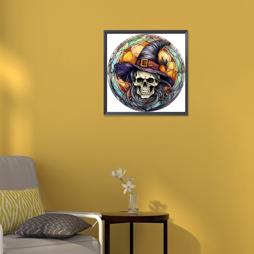 Halloween Horror Atmosphere Glass Painting - Full Round Drill Diamond Painting 30*30CM