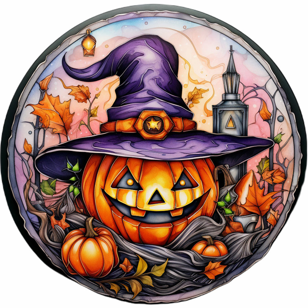 Halloween Horror Atmosphere Glass Painting - Full Round Drill Diamond Painting 30*30CM