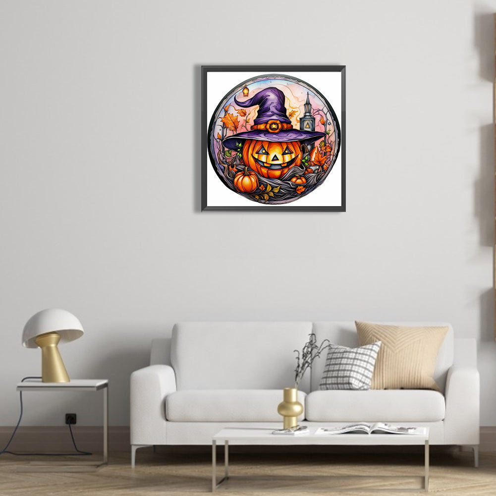 Halloween Horror Atmosphere Glass Painting - Full Round Drill Diamond Painting 30*30CM