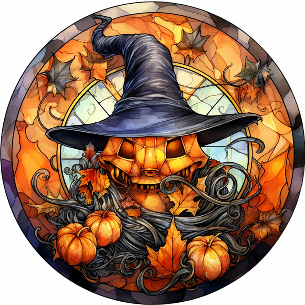 Halloween Horror Atmosphere Glass Painting - Full Round Drill Diamond Painting 30*30CM