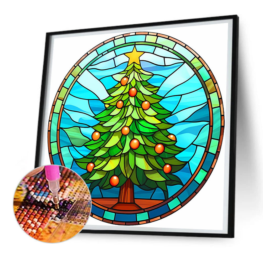 Christmas Tree - Full Round Drill Diamond Painting 30*30CM