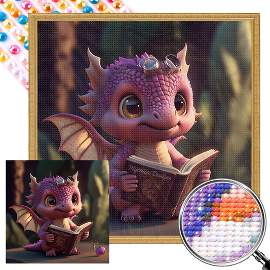 Reading Dragon - Full AB Round Drill Diamond Painting 40*40CM