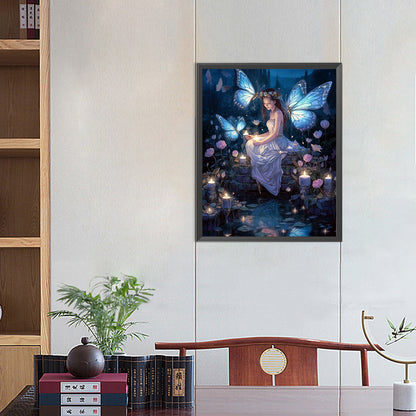 Butterfly Fairy Girl - Full AB Round Drill Diamond Painting 40*50CM